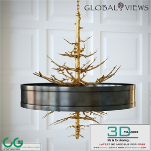 Twig Pendant_Brass on Brass